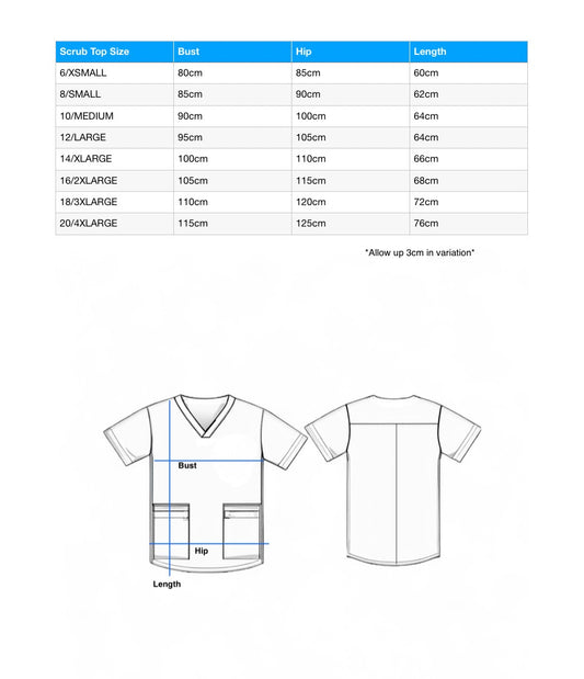 Australian Made Scrub Top- Springtime Fun