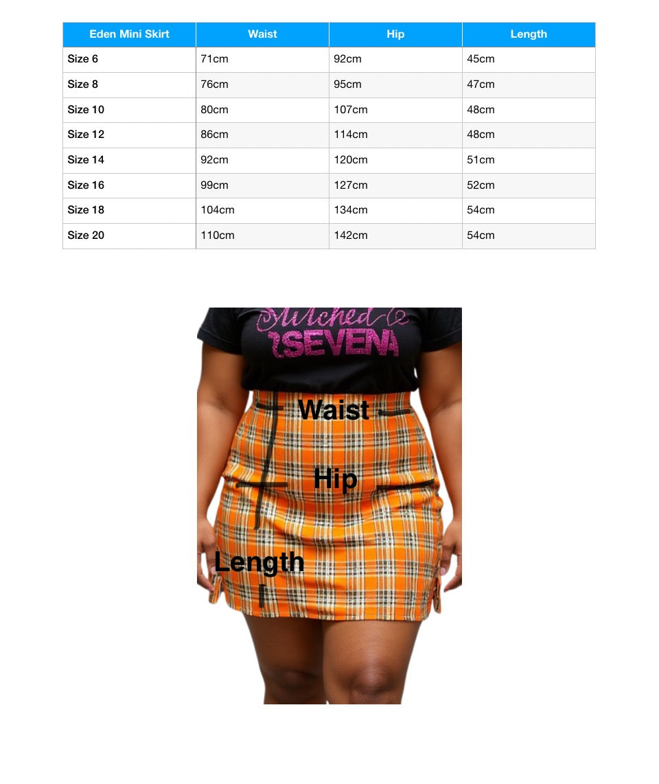 Australian Made Mini Skirt- Eden Skirt- Orange