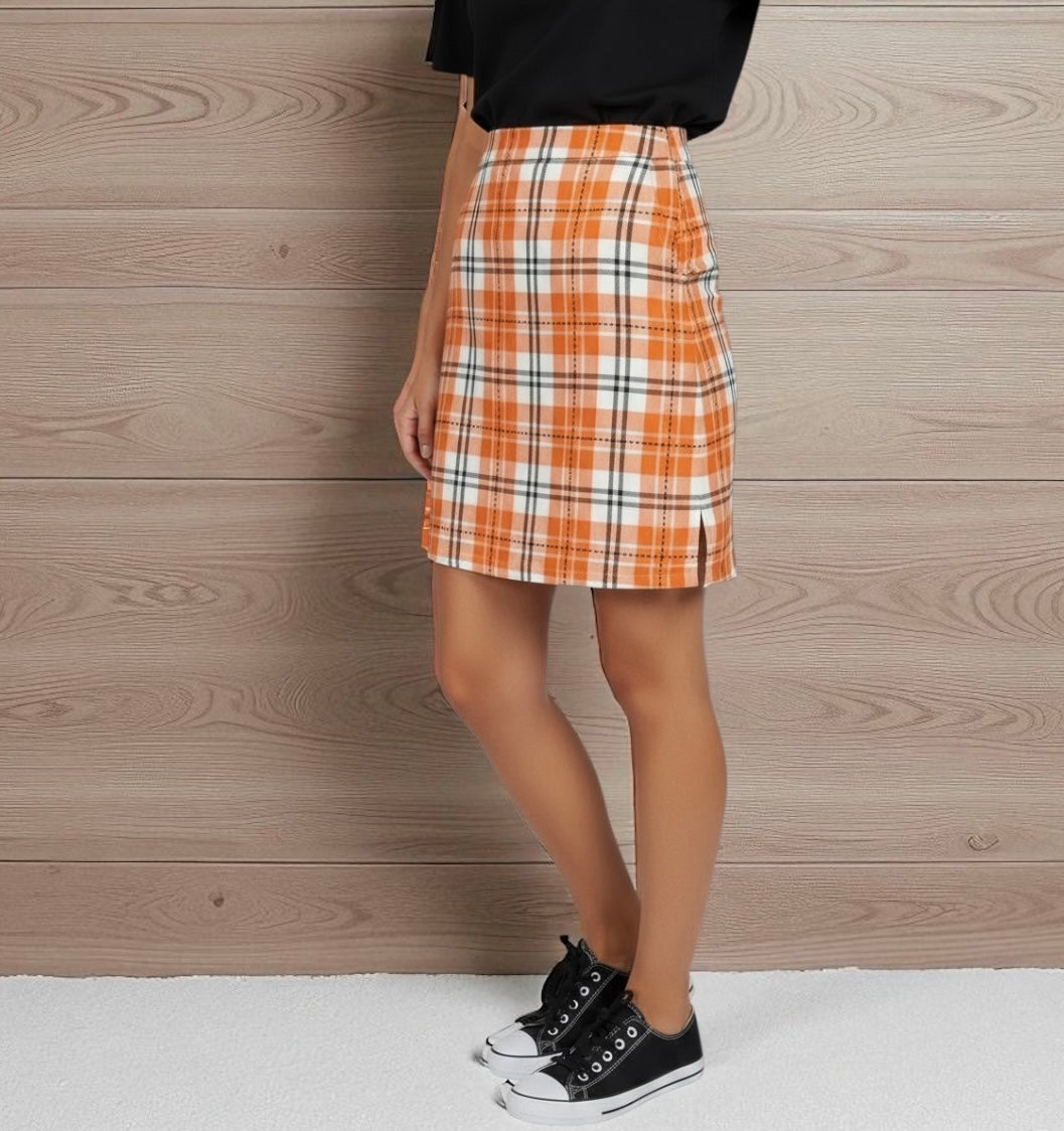Australian Made Mini Skirt- Eden Skirt- Orange and Black