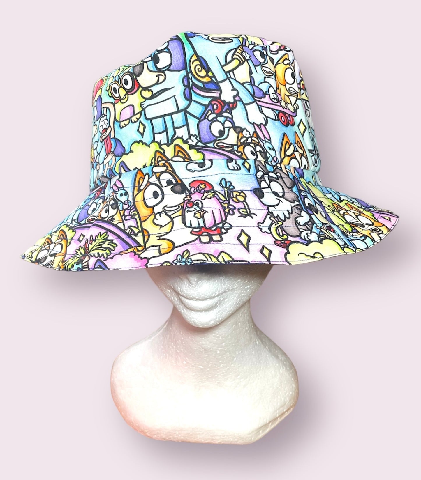 Fashion Hat- Summer Bluey & Plain Blue