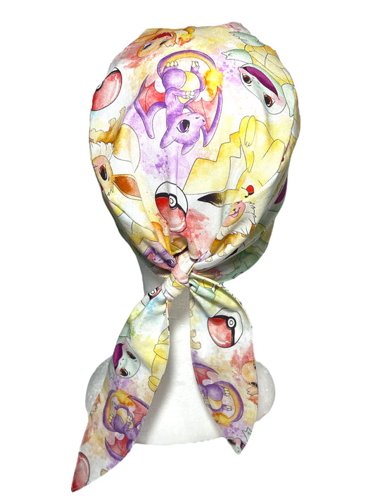 Scrub Cap- Pokemon Watercolor