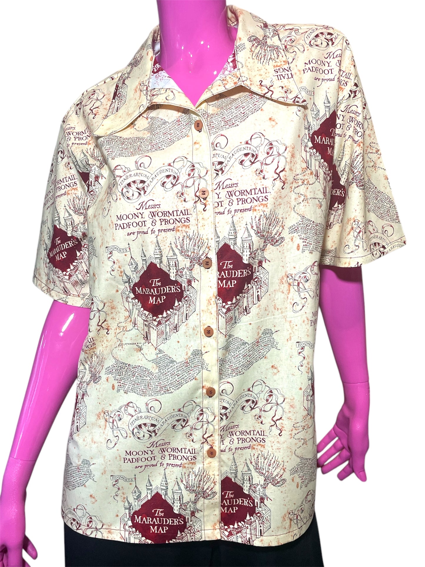 Button Shirt- Marauder’s Map