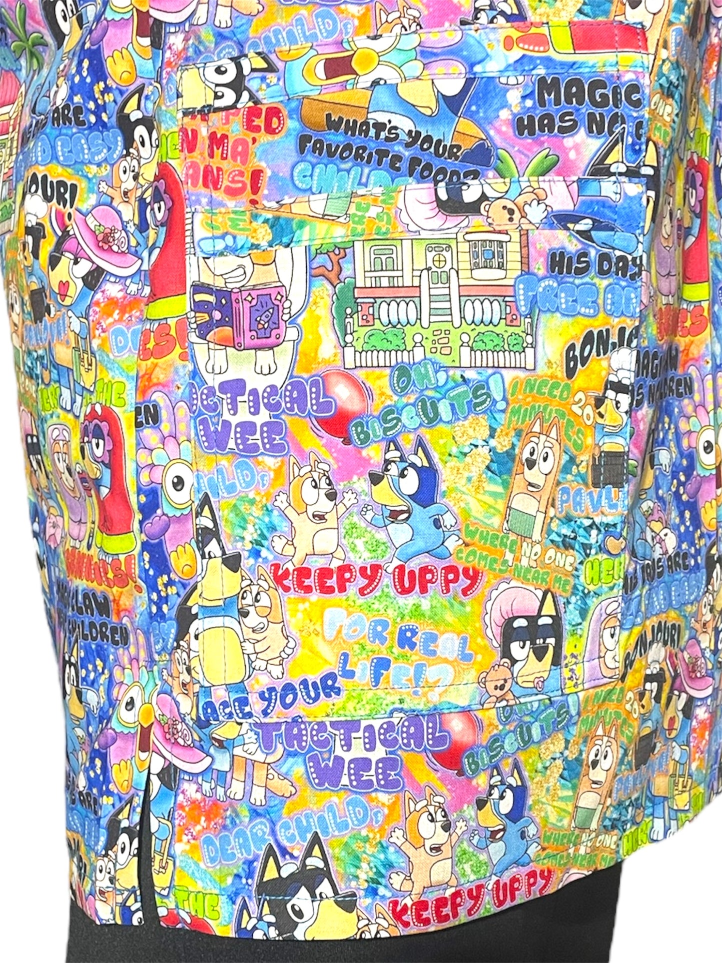 Scrub Top- Bluey & Family