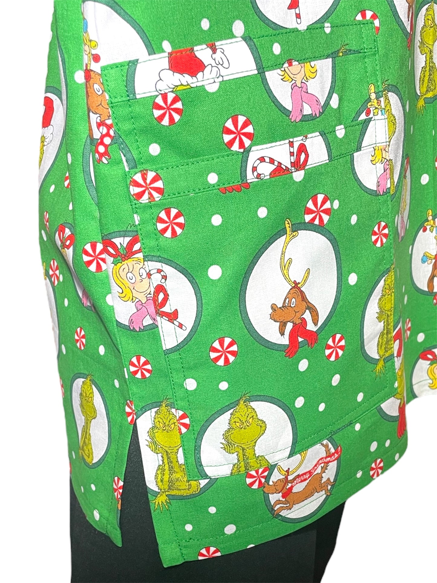 Australian Made Scrub Top- Grinchmas Green