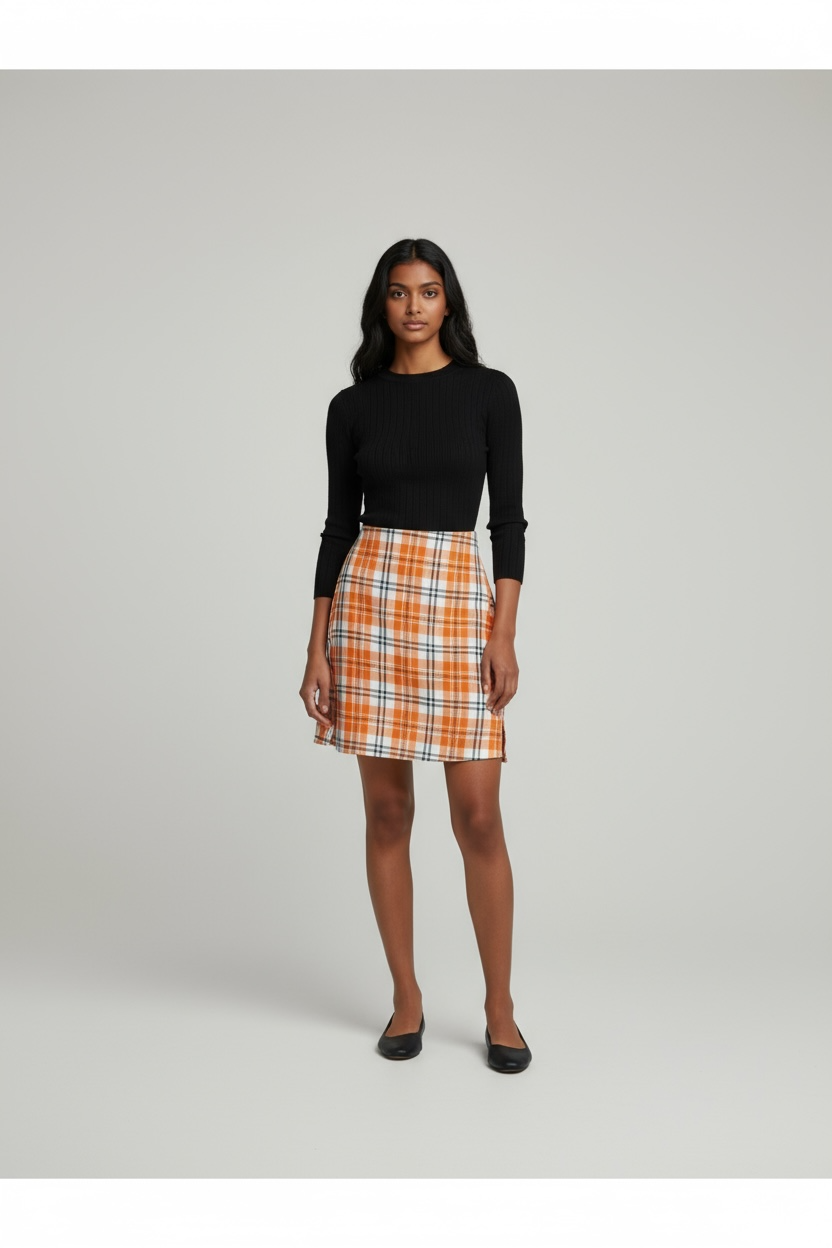 Australian Made Mini Skirt- Eden Skirt- Orange and Black