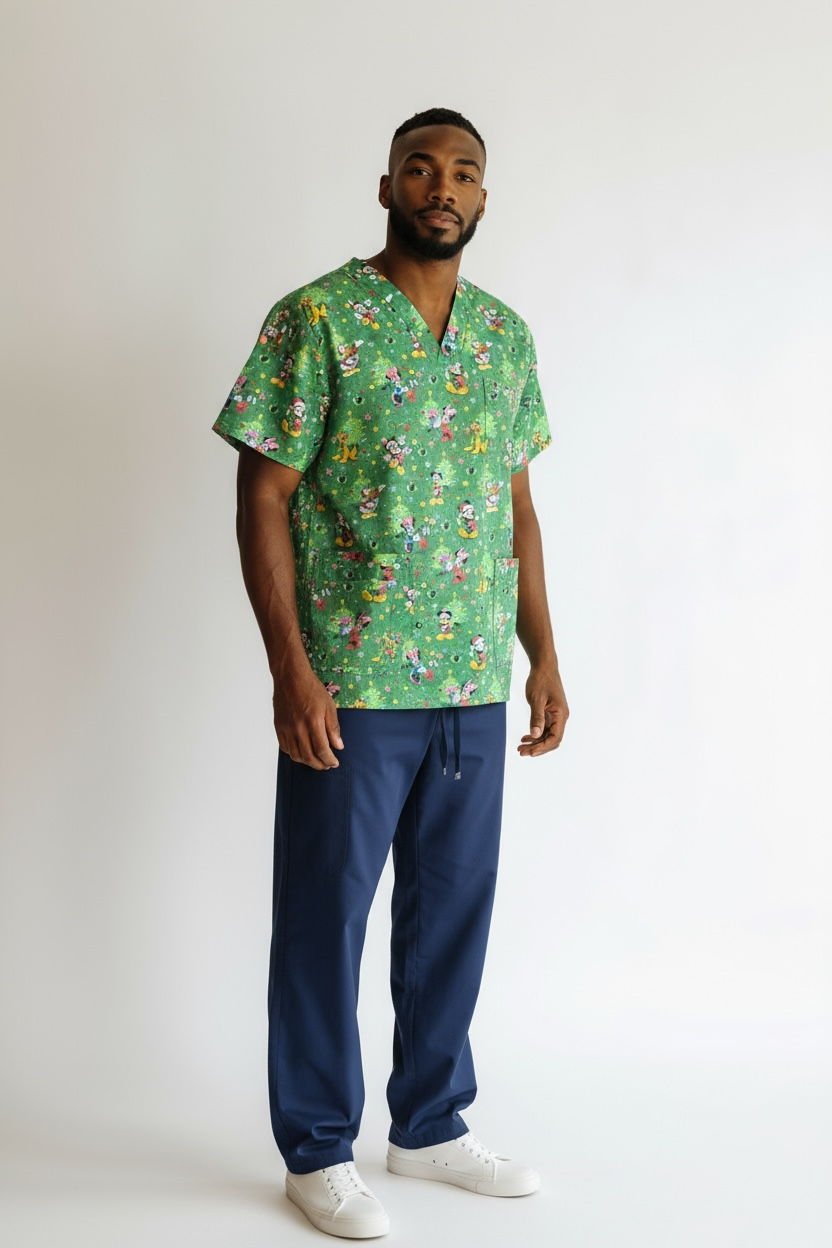 Australian Made Scrub Top- House of Mouse Christmas