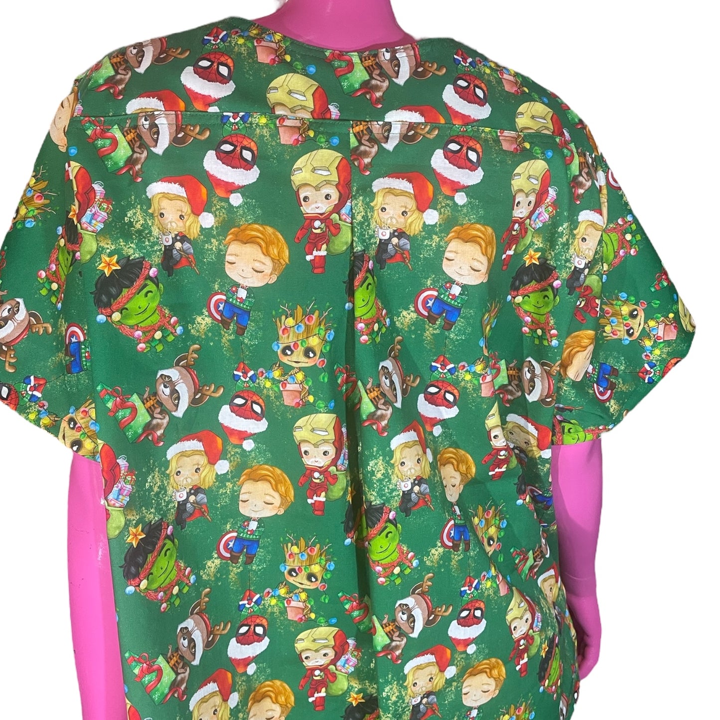 Australian Made Scrub Top- Avengers Christmas