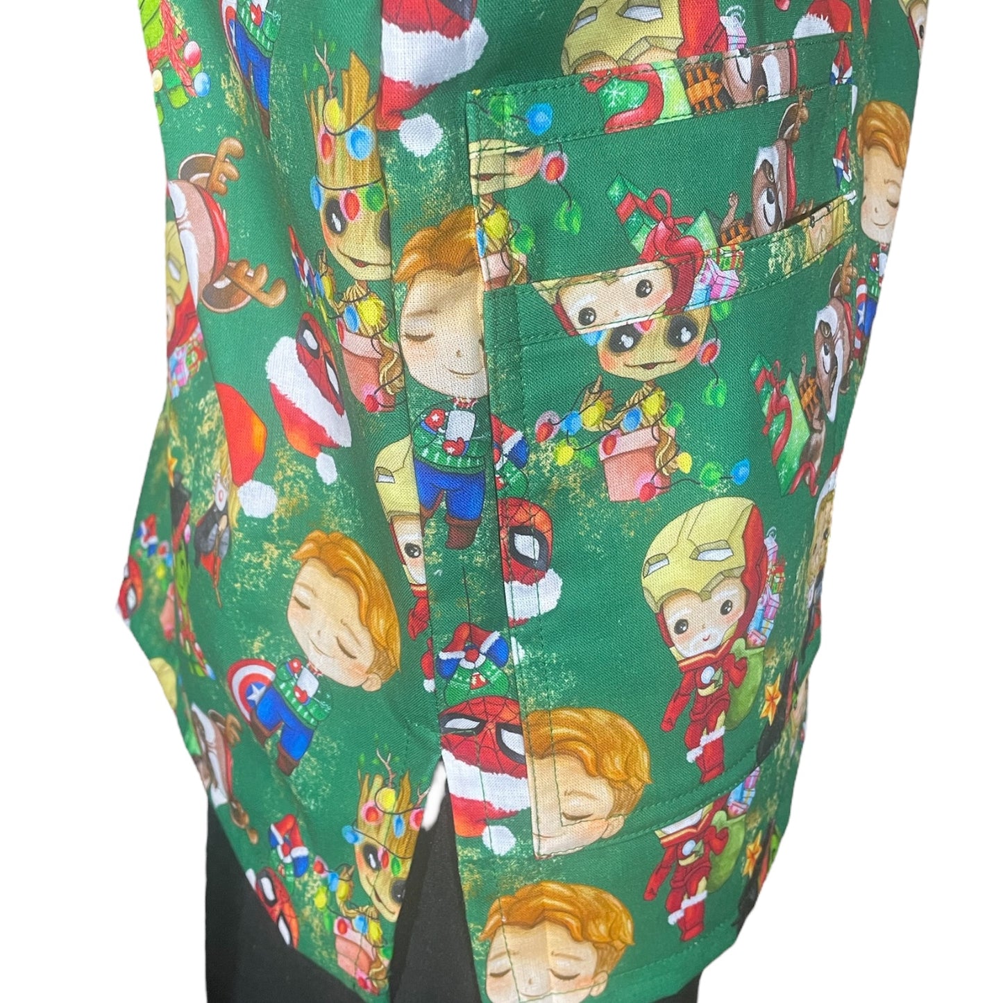 Australian Made Scrub Top- Avengers Christmas