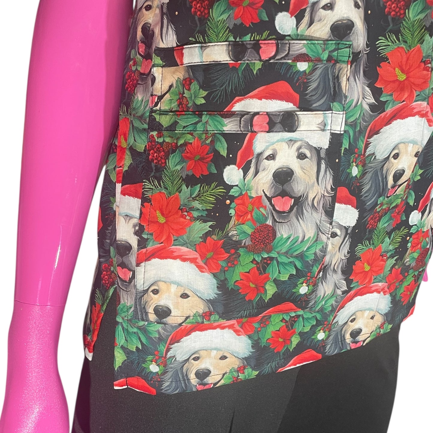 Australian Made Scrub Top- Santa Dogs