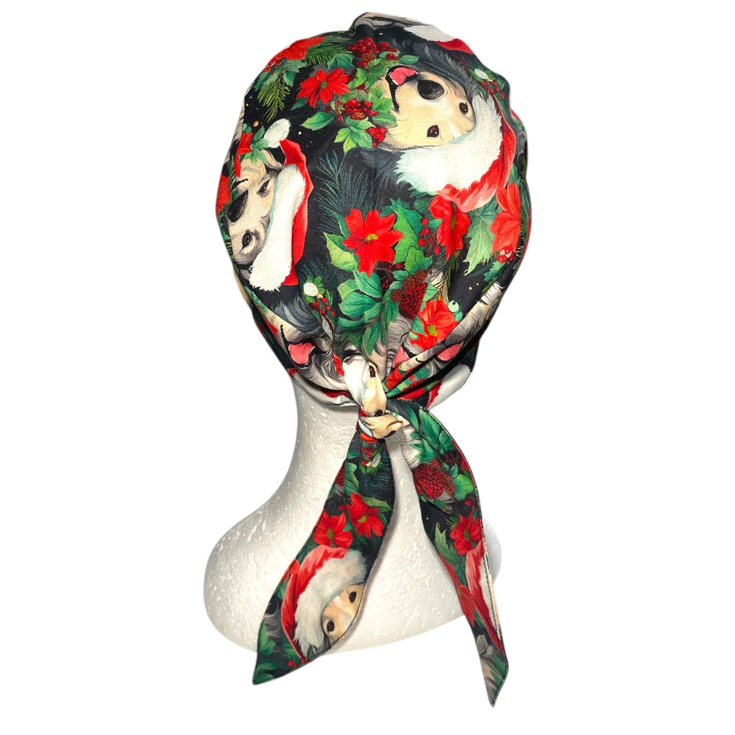Australian Made Scrub Cap- Dogs with Santa Hats