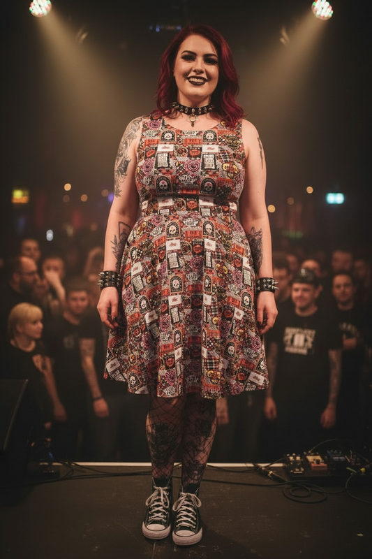 Australian Made KC Dress- Punk Rock Patches