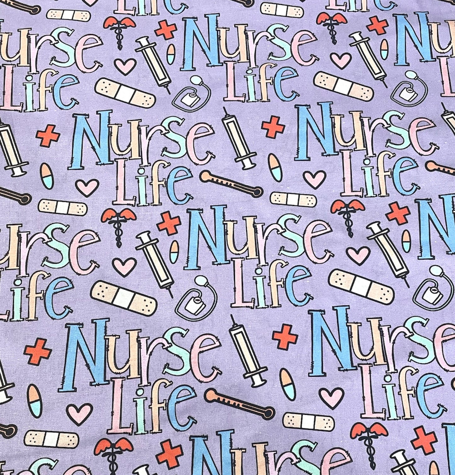 Scrub Top- Nurse Life on light purple