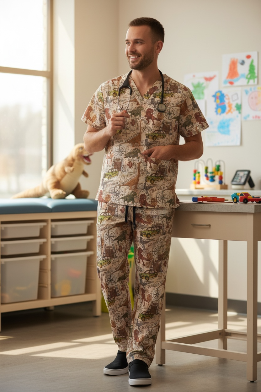 Australian Made Scrub Set- Jurassic Park