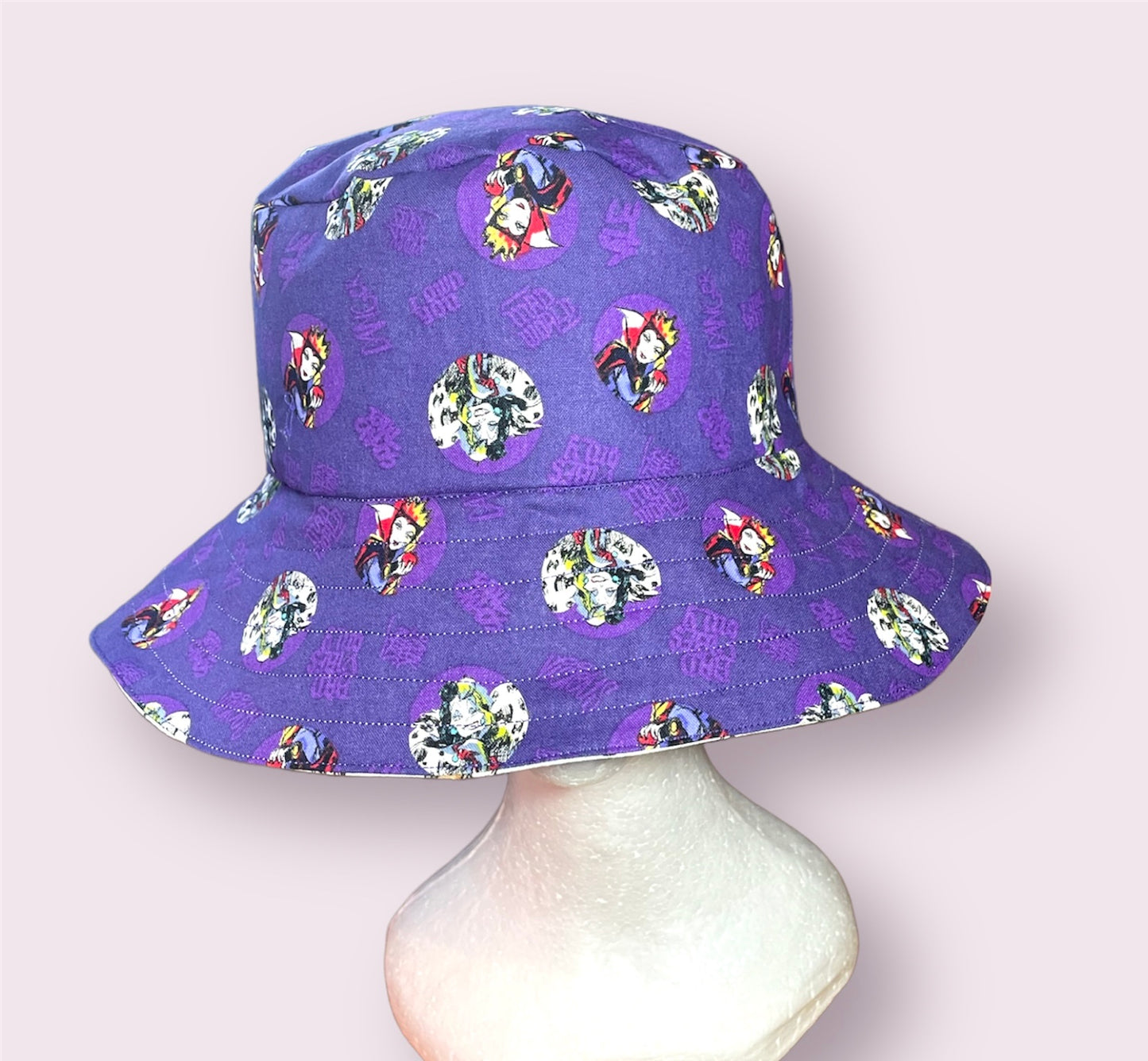 Fashion Hat- Villains on Purple & Coffee