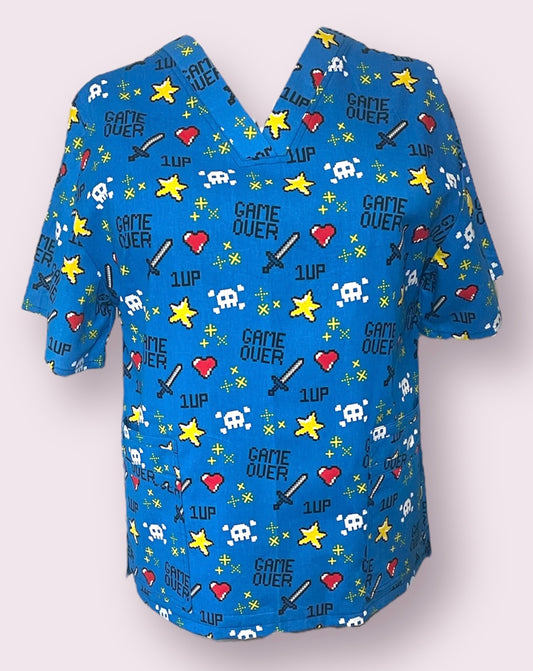 Scrub Top- Game Over