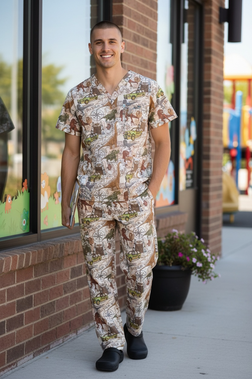 Australian Made Scrub Set- Jurassic Park