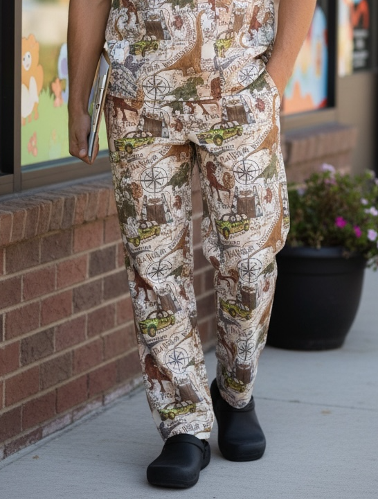 Australian Made Scrub PANTS- Jurassic Park