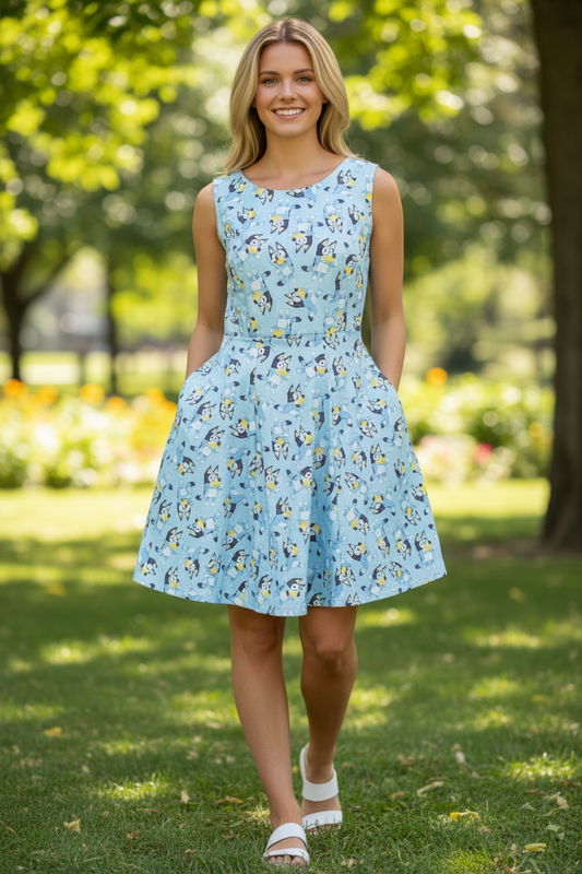 KC Dress- Blue Bluey