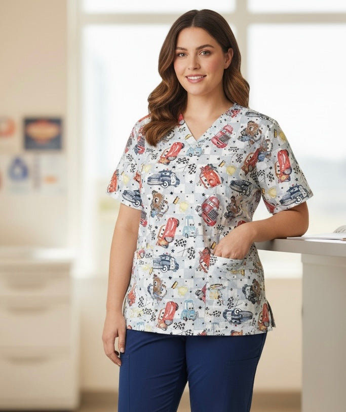 Scrub Top- Cars