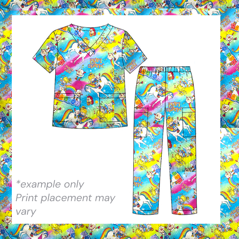 Australian Made Scrub Set- Rainbow Brite