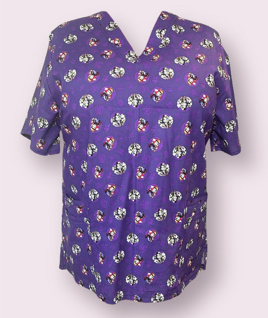 Scrub Top- Villains on Purple