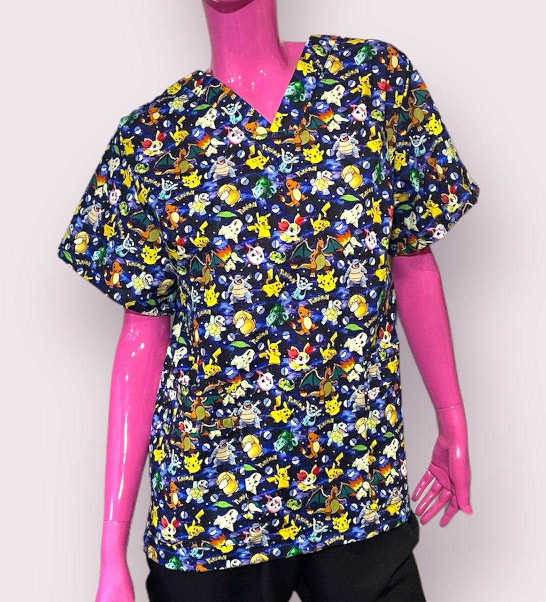 Scrub Top- Pokémon Scatter