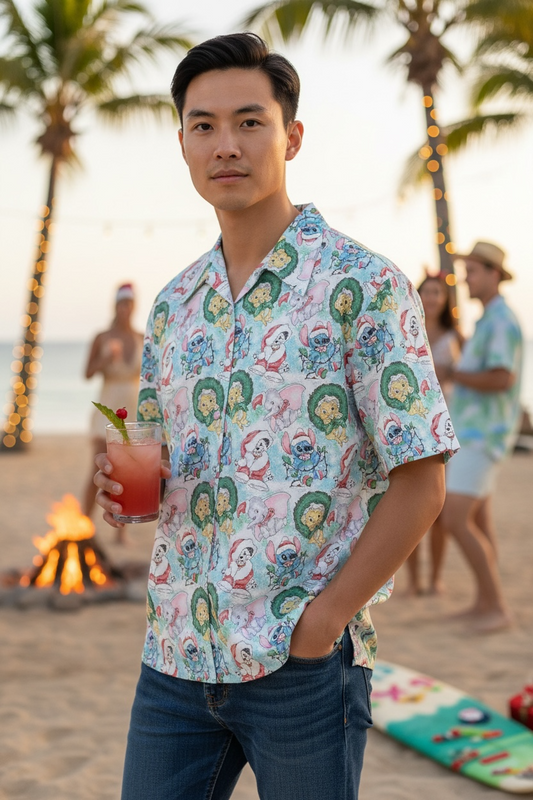 Button Shirt- Christmas Cartoon Favorites