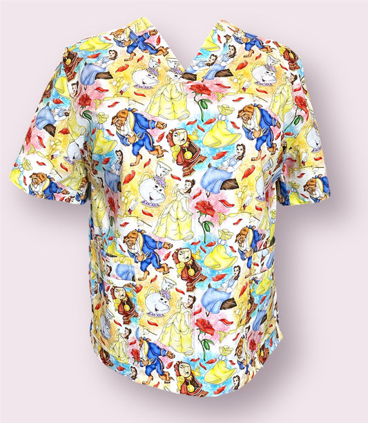 Scrub Top- Beauty and Beast