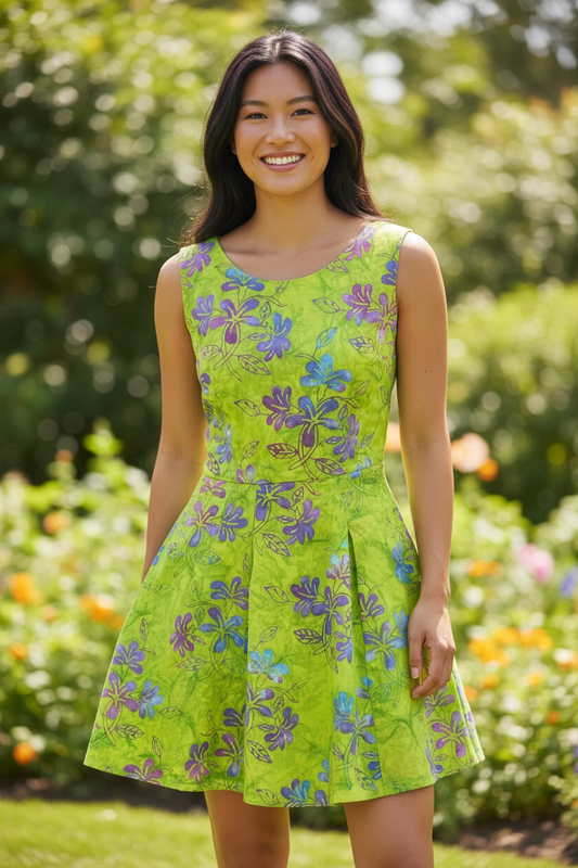 KC Dress- Green Frangipani