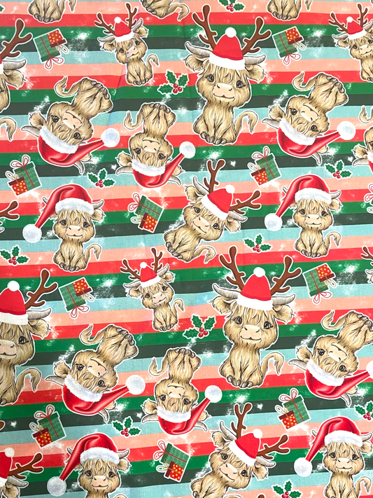 Australian Made Scrub Set- Highland Cows Christmas