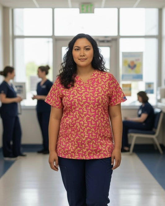 Scrub Top- Fairy Bread