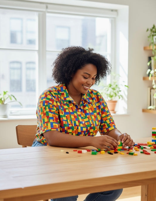 Button Shirt- Bricks