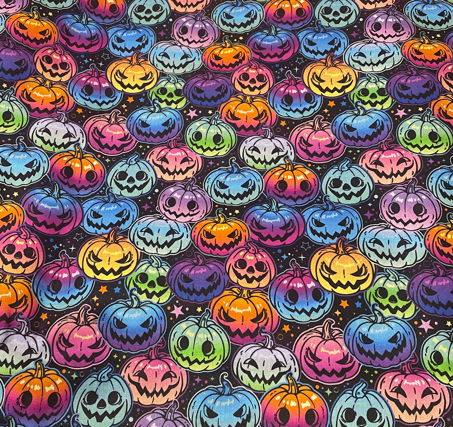 Scrub Top- Halloween Colourful Pumpkin