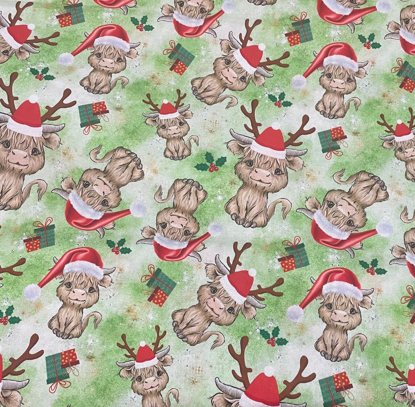 Scrub Top- Christmas Highland Cows