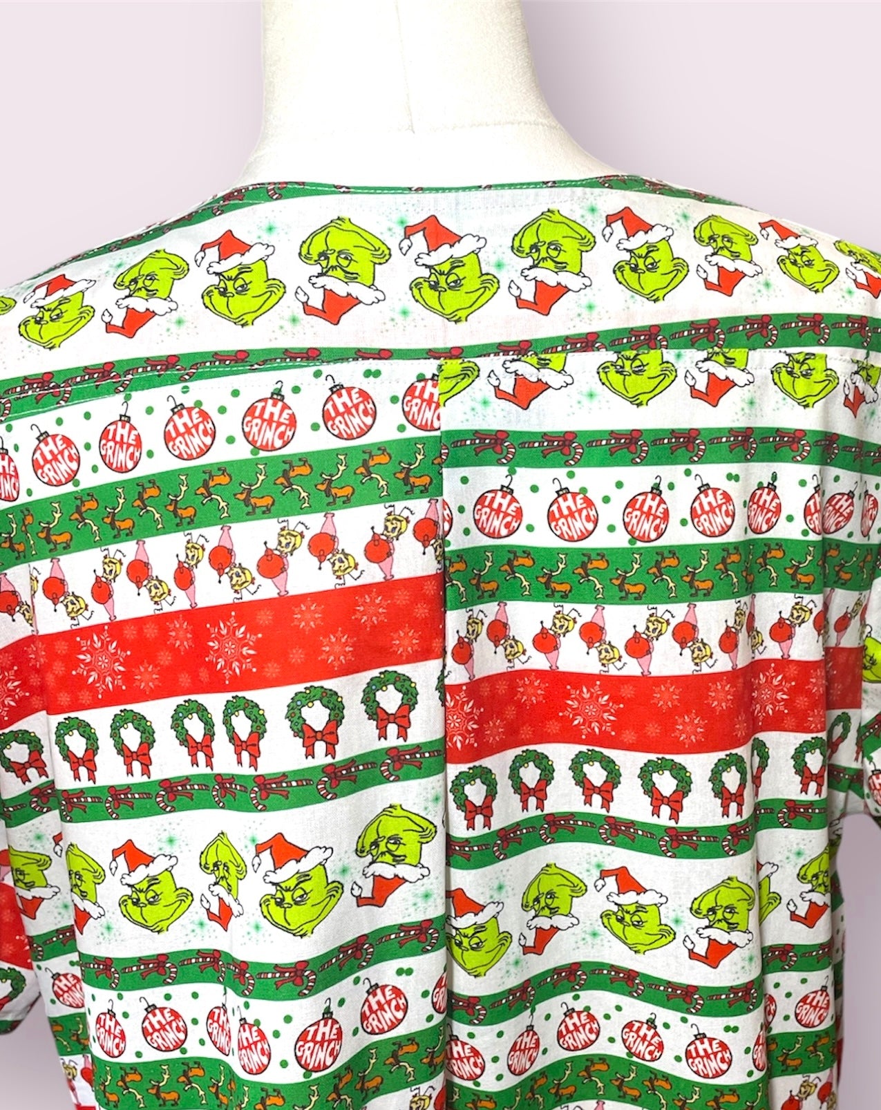 Scrub Top- Grinch Stripes