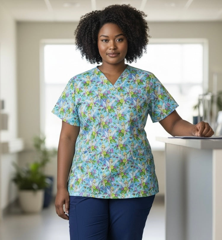 Scrub Top- Fairy Tink