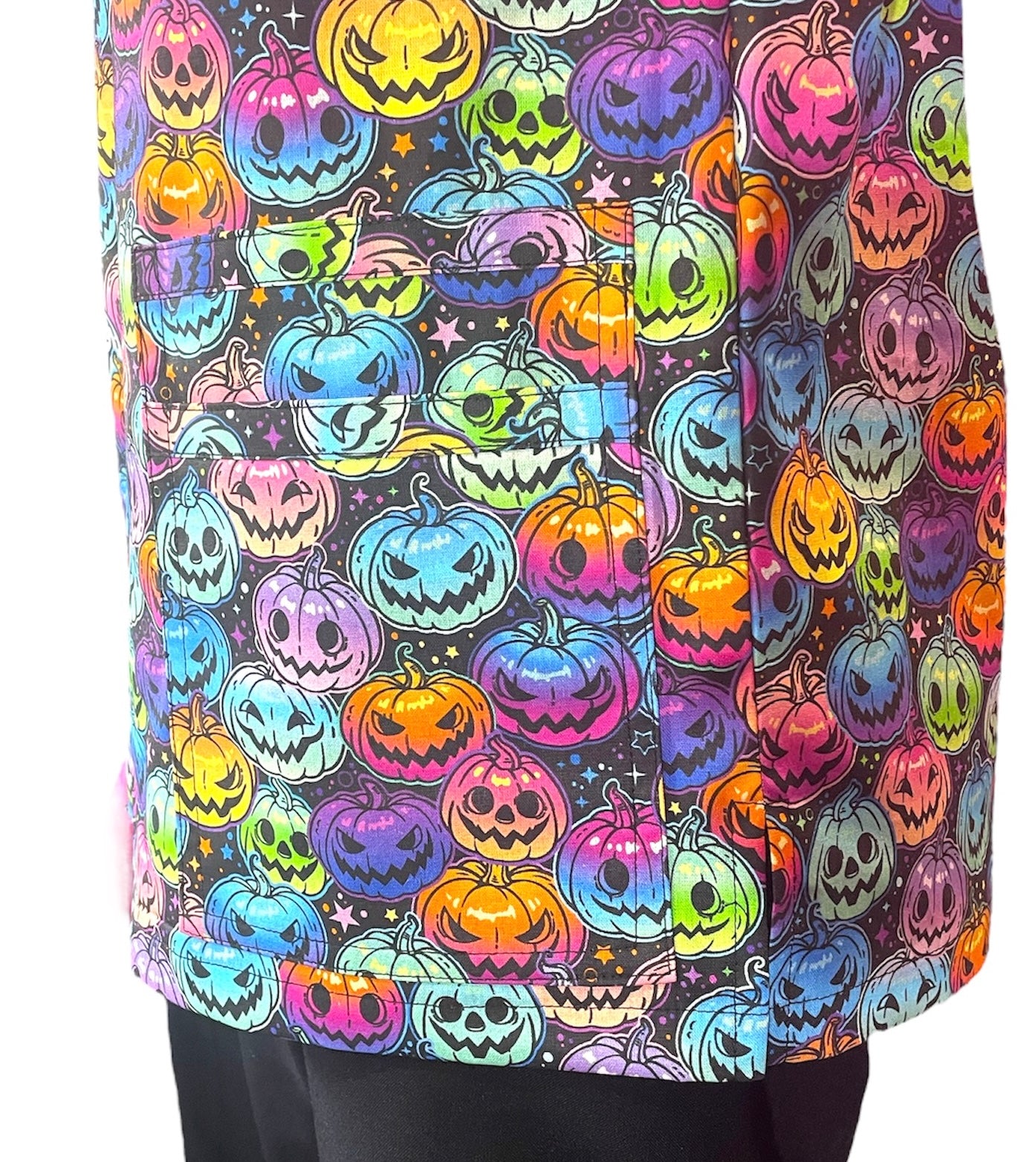 Scrub Top- Halloween Colourful Pumpkin