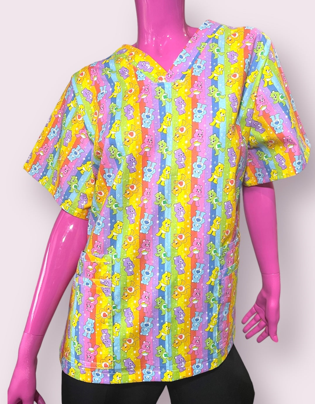 Scrub Top- CareBears Rainbow