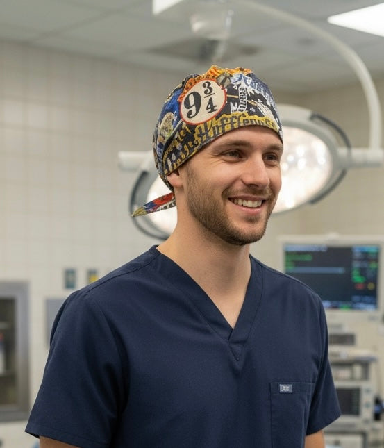 Australian Made Scrub Cap- Harry Potter Patches