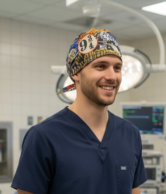 Australian Made Scrub Cap- Harry Potter Patches