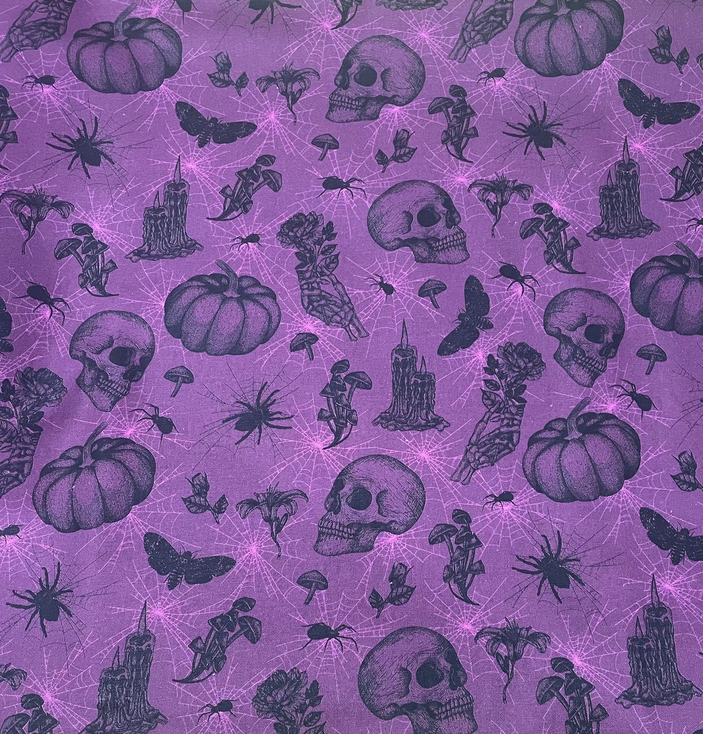 Scrub Top- Halloween Spooky on Plum