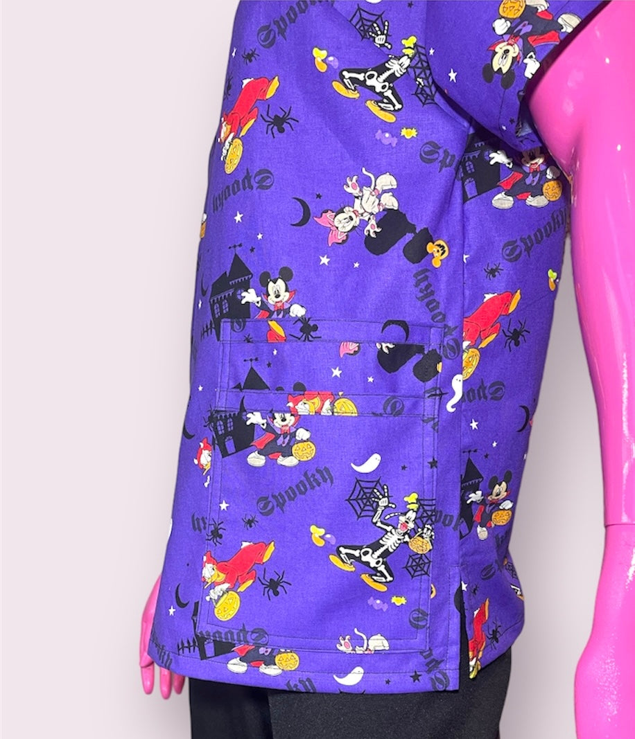 Scrub Top- Mouse Spooky Halloween