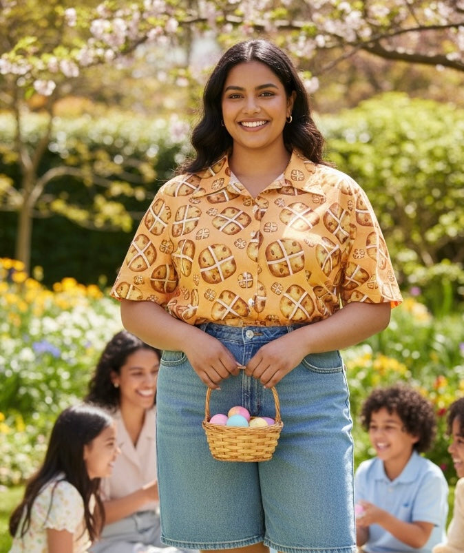 Button Shirt- Hot Cross Buns