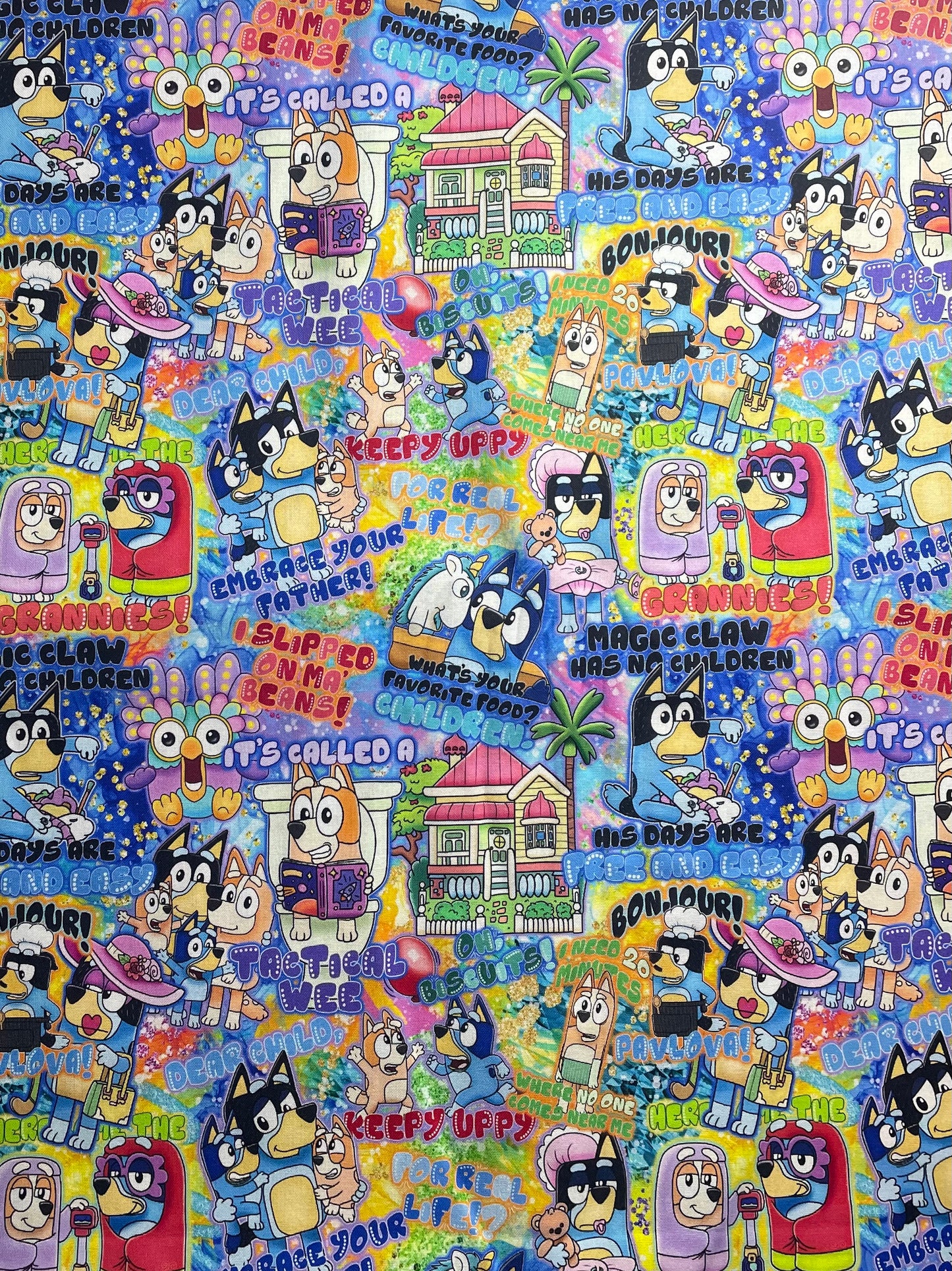 Scrub Top- Bluey & Family