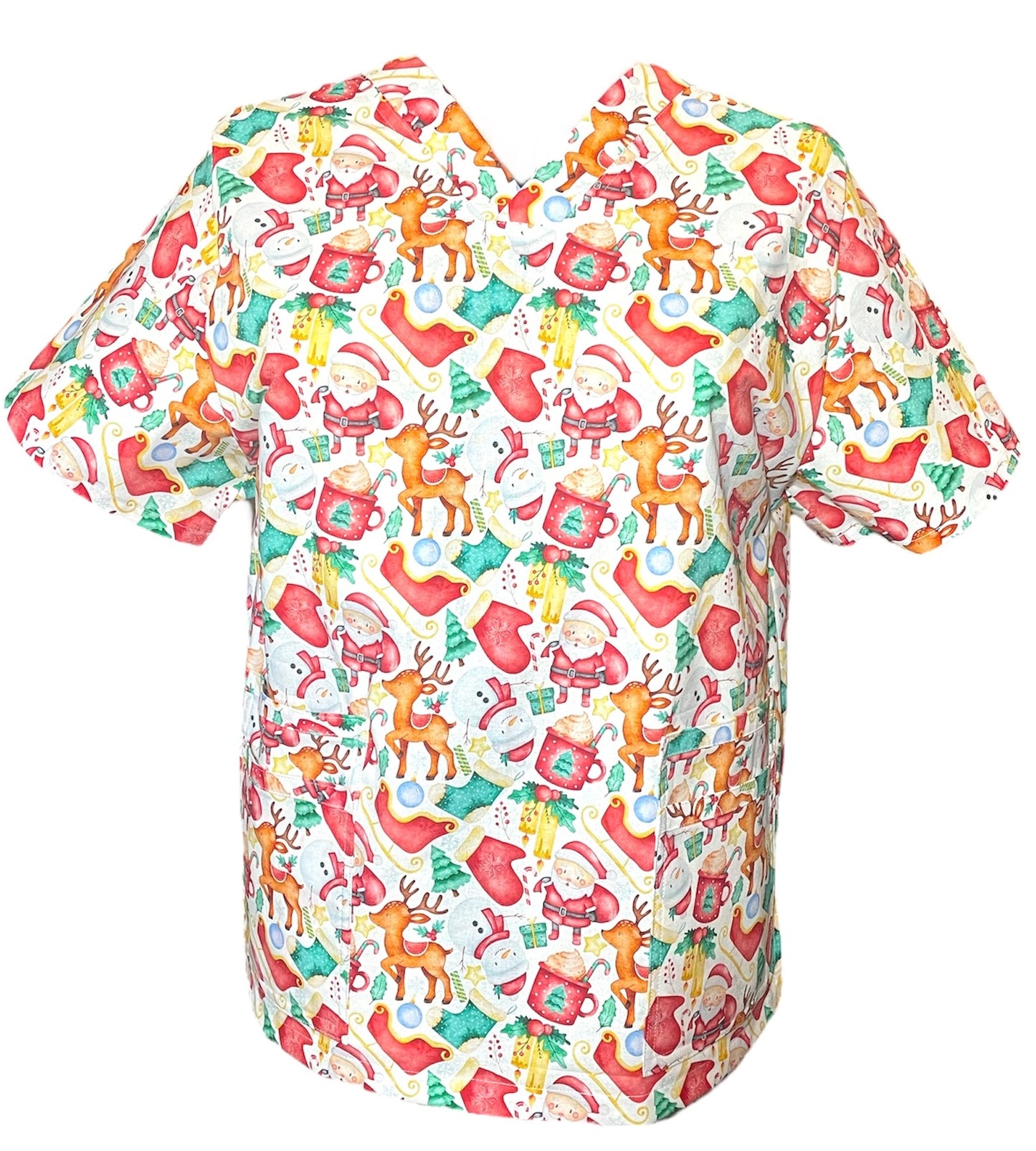 Scrub Top- Christmas Scatter