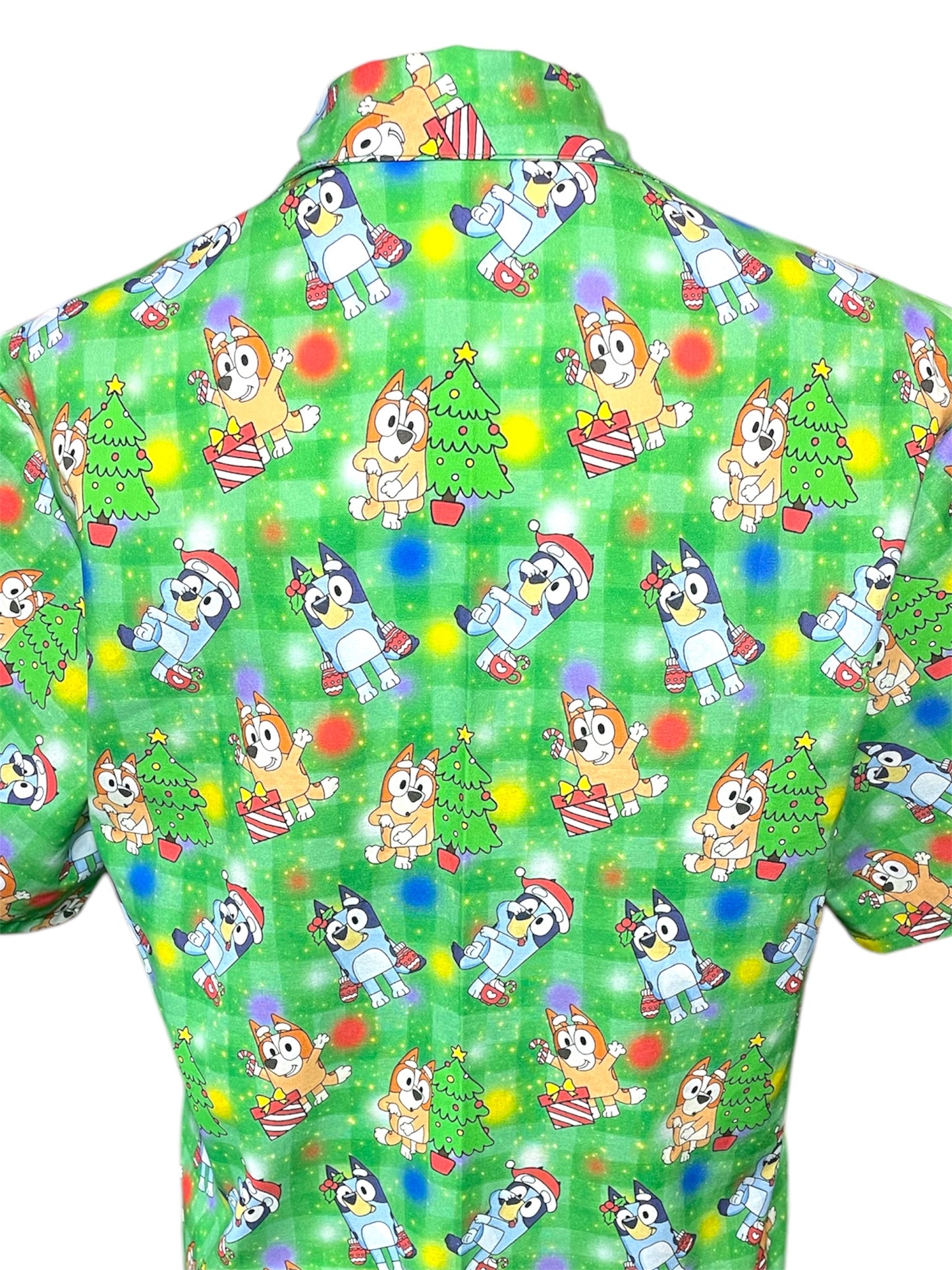 Button Shirt- Bluey Christmas Party