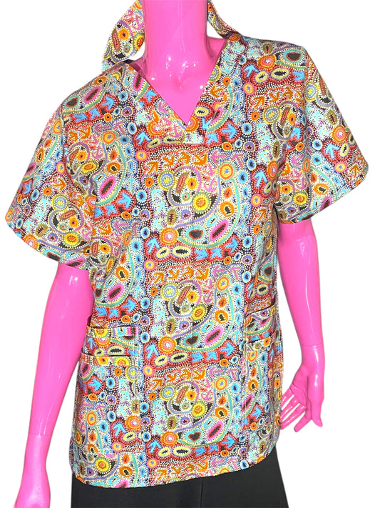 Scrub Top- Emu Dreaming