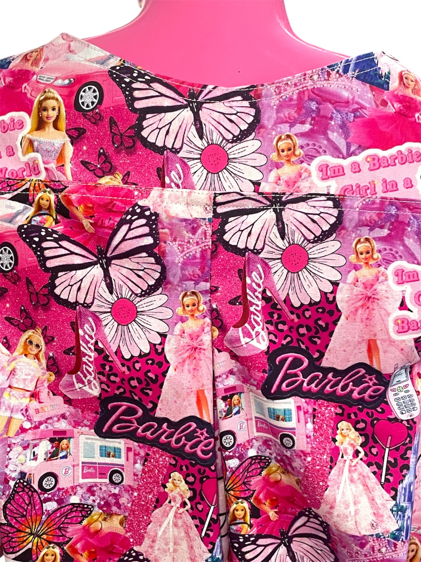Scrub Top- Barbie Scatter