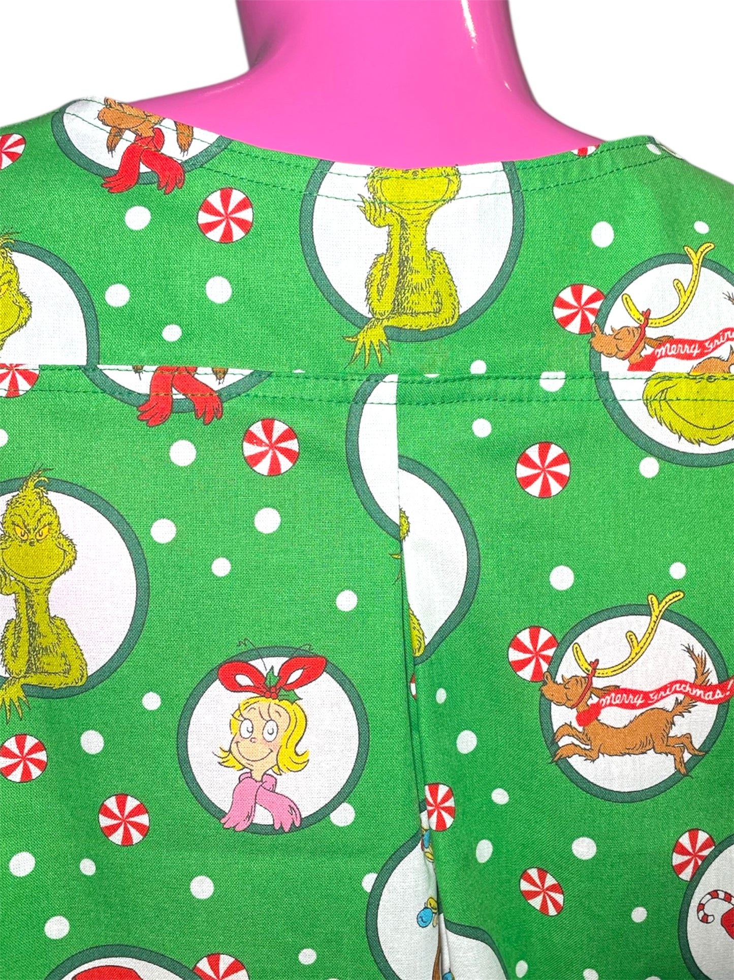 Australian Made Scrub Top- Grinchmas Green