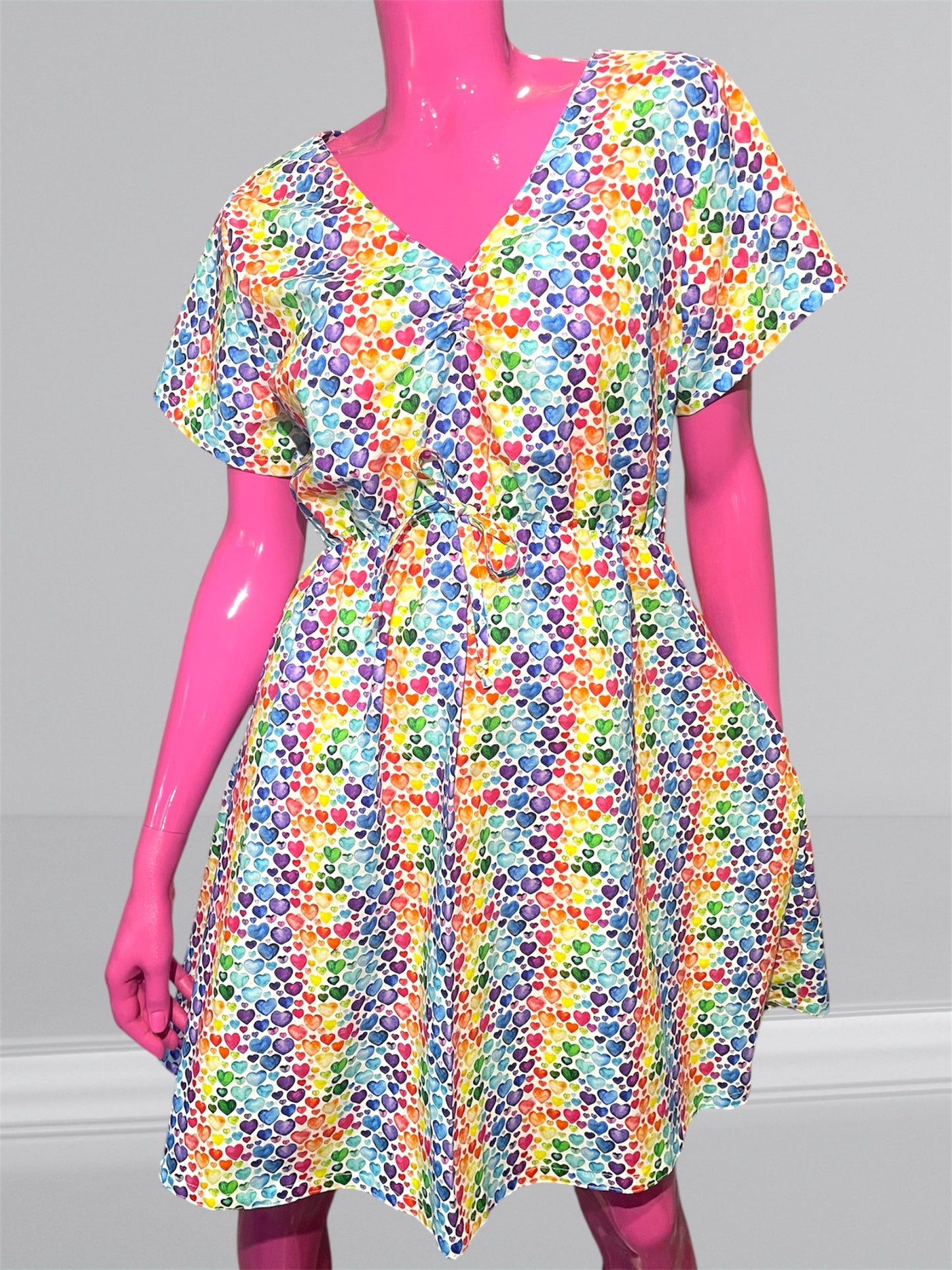 Sweetheart Dress- Rainbow Hearts